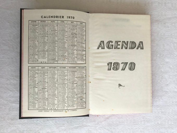 Agenda, mémento vintage de 1970