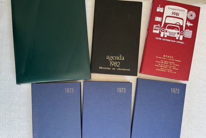 Agendas vintage, plusieurs années au choix, 1973, 1979, 1981 et 1982