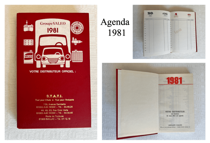 Agendas vintage, plusieurs années au choix, 1973, 1979, 1981 et 1982