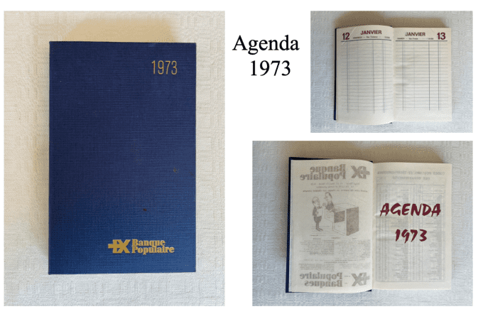 Agendas vintage, plusieurs années au choix, 1973, 1979, 1981 et 1982