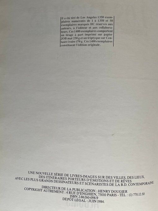 Album Los Angeles, L'étoile oubliée de Laurie Bloom, de Bilal et Christin, EO 1984