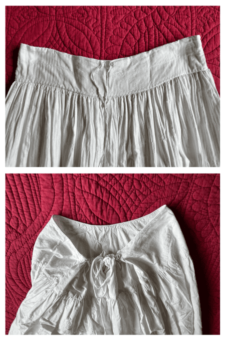 Ancien jupon / jupe en coton structuré, monogramme FR