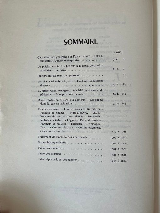 Ancien livre de cuisine, L'art culinaire Français par nos grands maitres de la cuisine, Flammarion