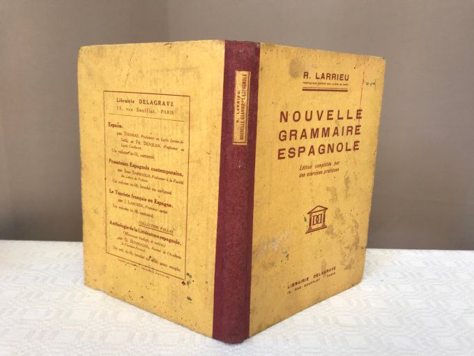 Ancien livre scolaire, Nouvelle grammaire espagnole, R. Larrieu, 1939