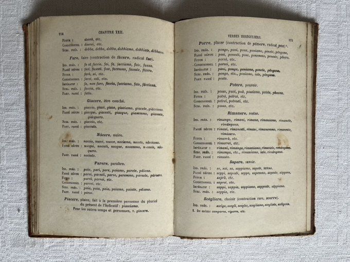 Livre Petite grammaire Italienne, Librairie hachette et Cie, 1915