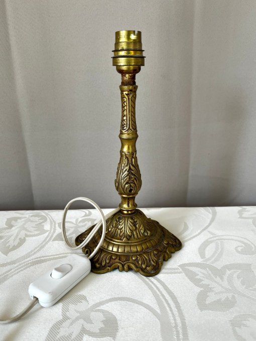 Ancien pied de lampe en Laiton/Bronze massif - Style Néo-classique - 1930/50