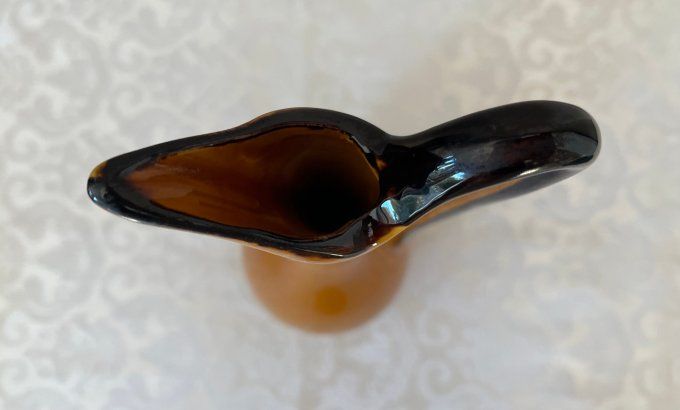 Ancien vase pichet / soliflore en céramique estampillé Cigogne par Claude Paci