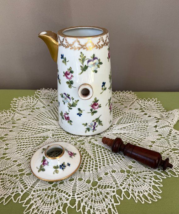 Ancienne chocolatière en porcelaine de la Maison Delvaux