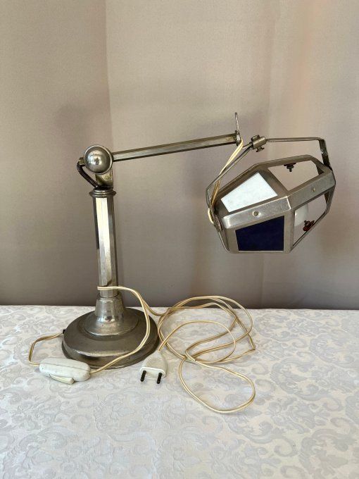 Ancienne lampe de bureau Art Deco Pirouett des années 30, à bras orientable.