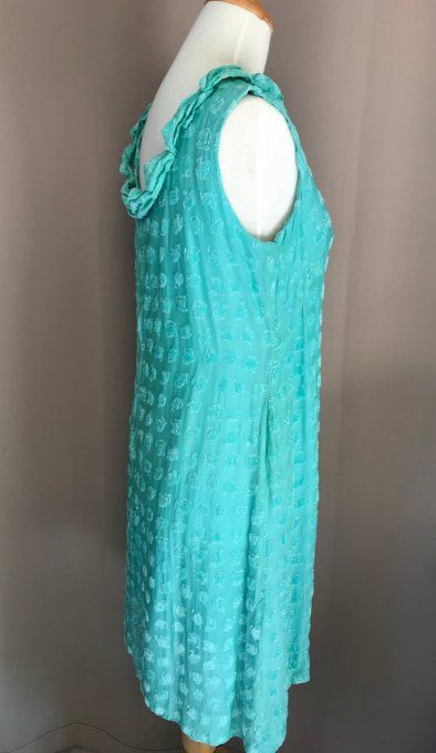 Ancienne robe bleu lagon, années 60