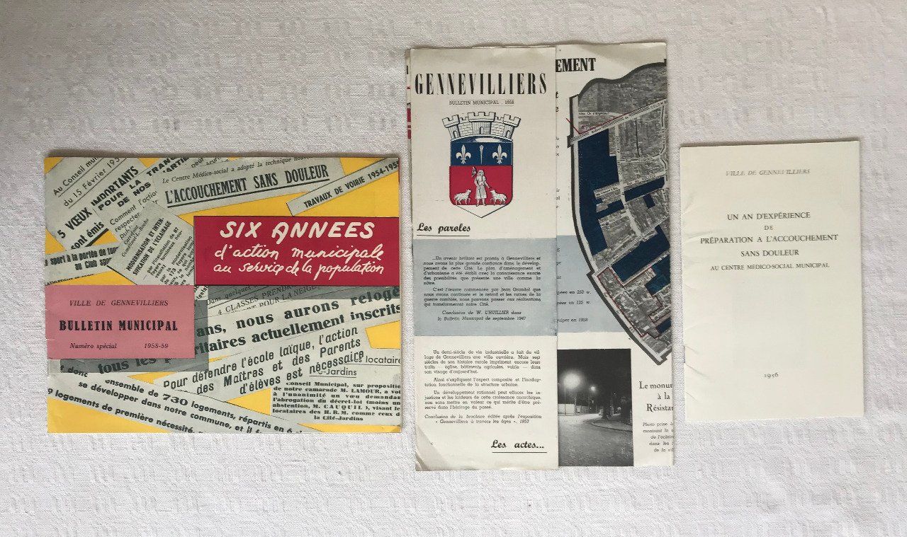 Anciens papiers de 1956 / 58 sur la ville de Gennevilliers