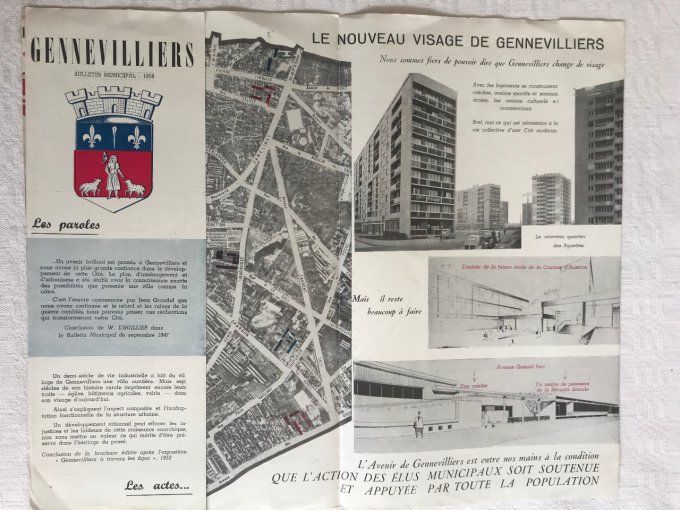 Anciens papiers de 1956 / 58 sur la ville de Gennevilliers