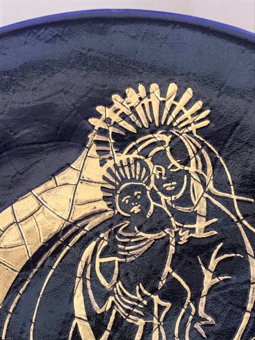 Assiette de décoration murale, La vierge Marie et l'enfant Jésus