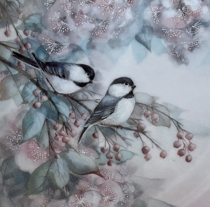 Assiette florale, « Song of the Cherry Blossom » – Le Chant des Fleurs de Cerisier