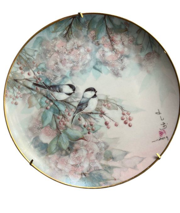 Assiette florale, « Song of the Cherry Blossom » – Le Chant des Fleurs de Cerisier
