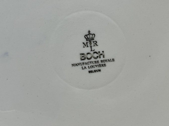 Assiettes murales, Boch Manufacture Royale La Louvière, Belgium,  style bleu de Delft