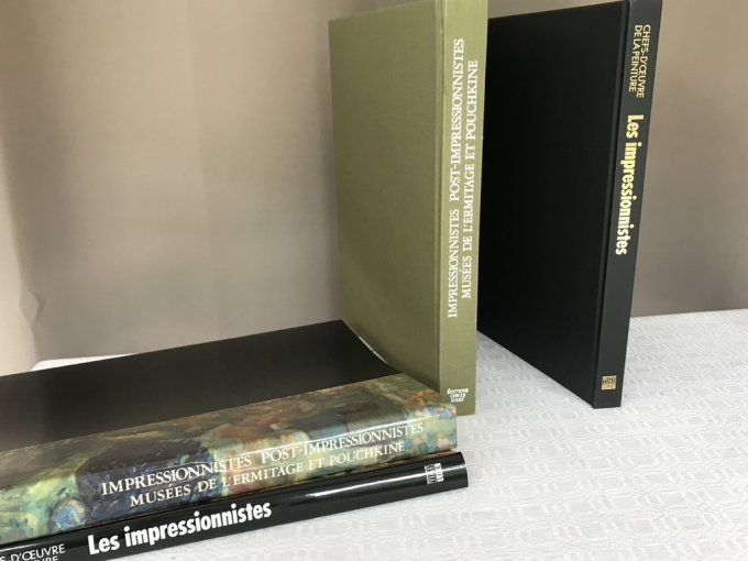 Lot de 2 livres Les impressionniste, Chefs d'oeuvre de la peinture et Post-impressionniste, musées