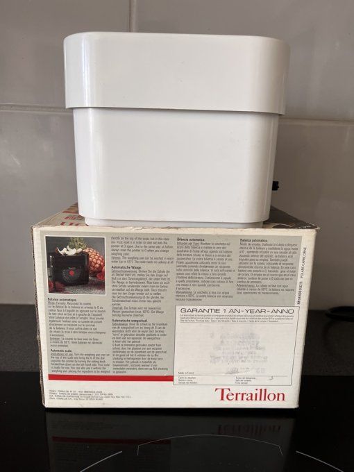 Balance de cuisine blanche, Teraillon vintage, carton d'origine, Années 80