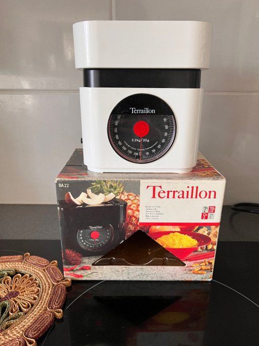 Balance de cuisine blanche, Teraillon vintage, carton d'origine, Années 80