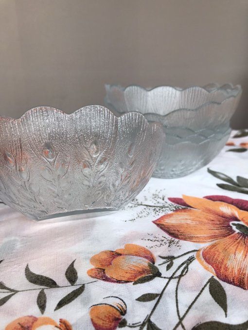 Bel ensemble de 6 coupelles en verre ARC , Vintage
