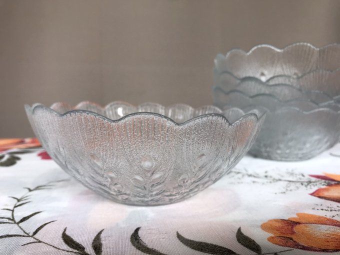 Bel ensemble de 6 coupelles en verre ARC , Vintage