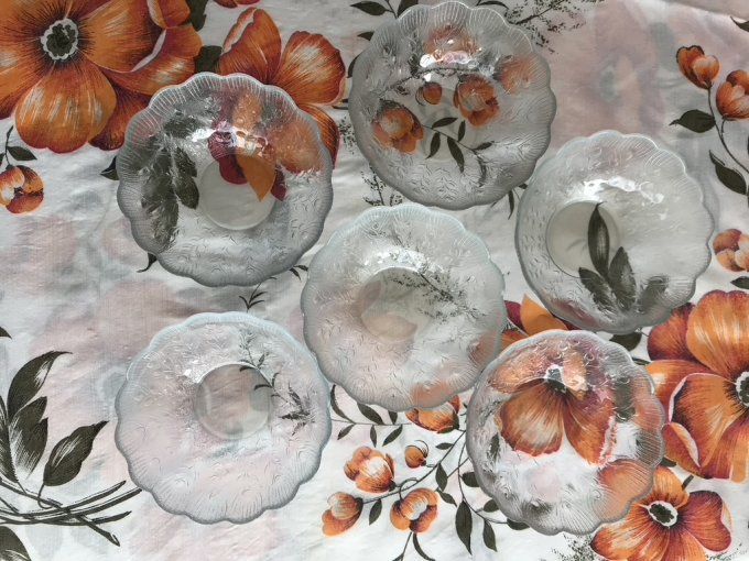 Bel ensemble de 6 coupelles en verre ARC , Vintage