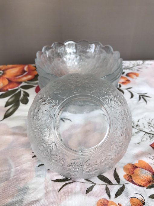 Bel ensemble de 6 coupelles en verre ARC , Vintage