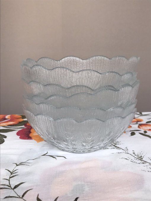 Bel ensemble de 6 coupelles en verre ARC , Vintage