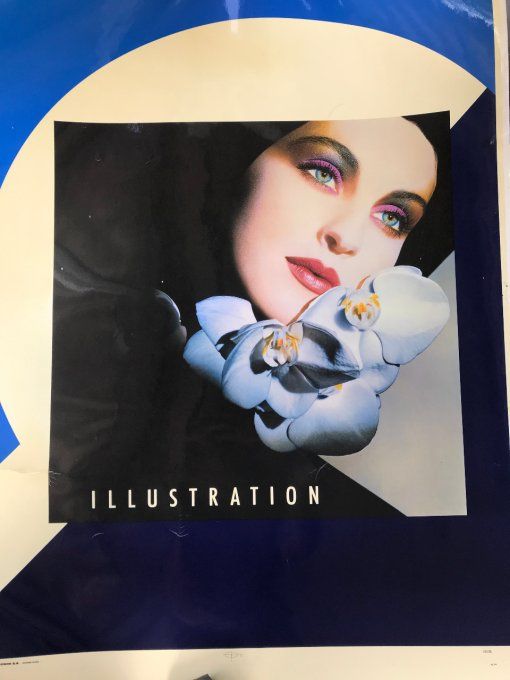 Belle affiche, photogravure de 1987 pour le maquillage Illustration de DIOR