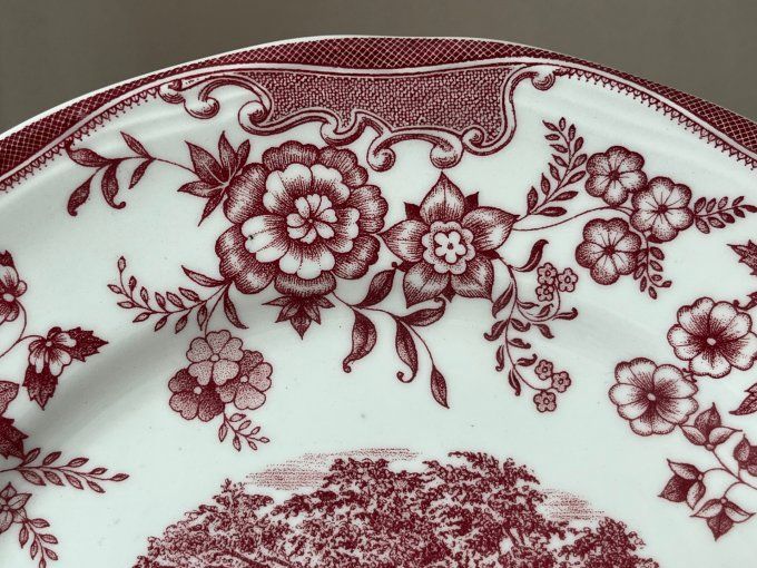Belle assiette italienne, décor romantique,  Quadrifoglio des années 70, design Franco Giorgi.