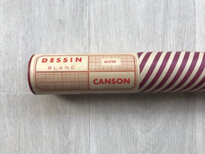 Bistre, Rouleau de papier millimétré Canson dans son tube d'origine