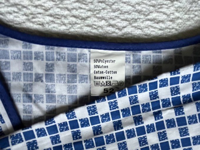 Blouse vintage, tablier à petits carreaux bleus et blancs style vichy,  Neuf