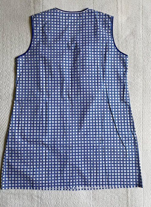 Blouse vintage, tablier à petits carreaux bleus et blancs style vichy,  Neuf