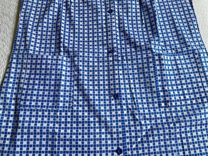 Blouse vintage, tablier à petits carreaux bleus et blancs style vichy,  Neuf