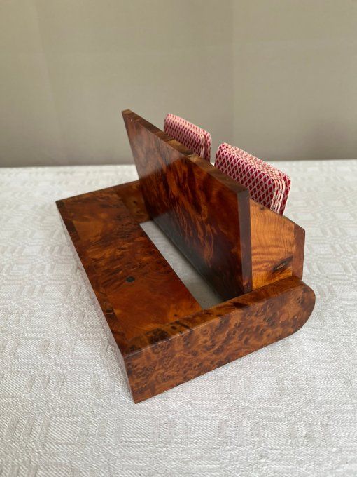 Boite en bois de thuya,  présentoir de jeux de cartes à jouer