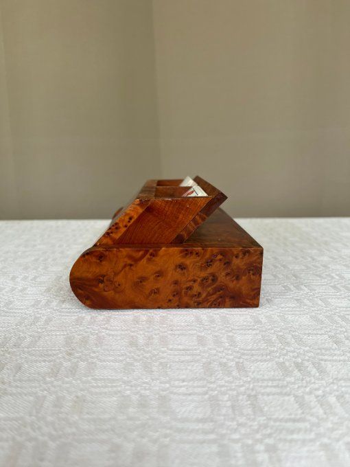 Boite en bois de thuya,  présentoir de jeux de cartes à jouer