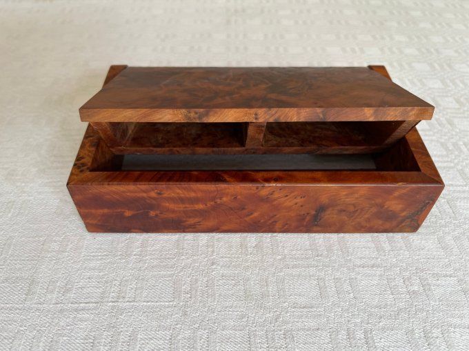 Boite en bois de thuya,  présentoir de jeux de cartes à jouer
