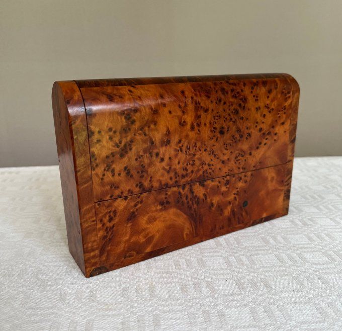 Boite en bois de thuya,  présentoir de jeux de cartes à jouer