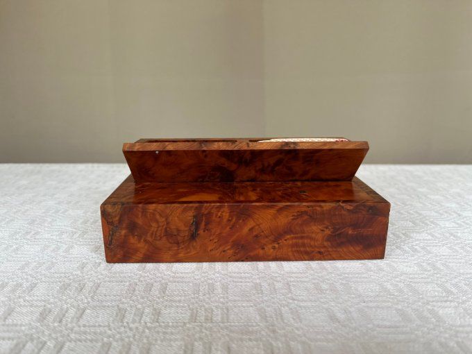 Boite en bois de thuya,  présentoir de jeux de cartes à jouer