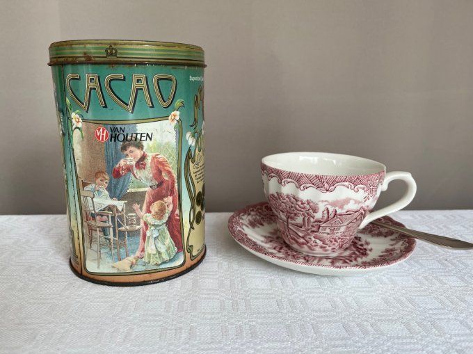 Boite publicitaire en métal Cacao de Van Houten, vintage
