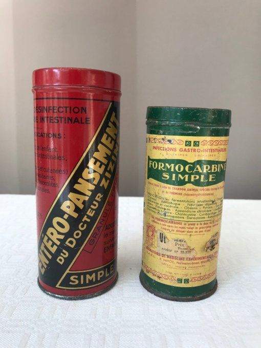 Boites anciennes de médicaments, Entero pansement et Formocarbine simple