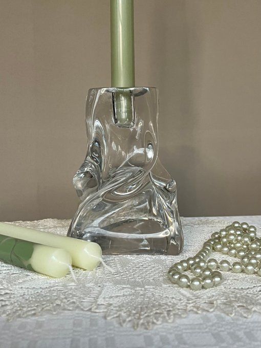 Bougeoir en cristal de la Cristallerie de Lorraine