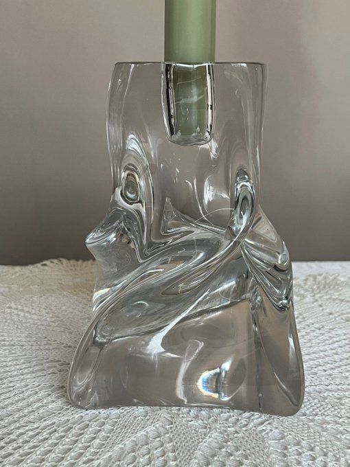 Bougeoir en cristal de la Cristallerie de Lorraine