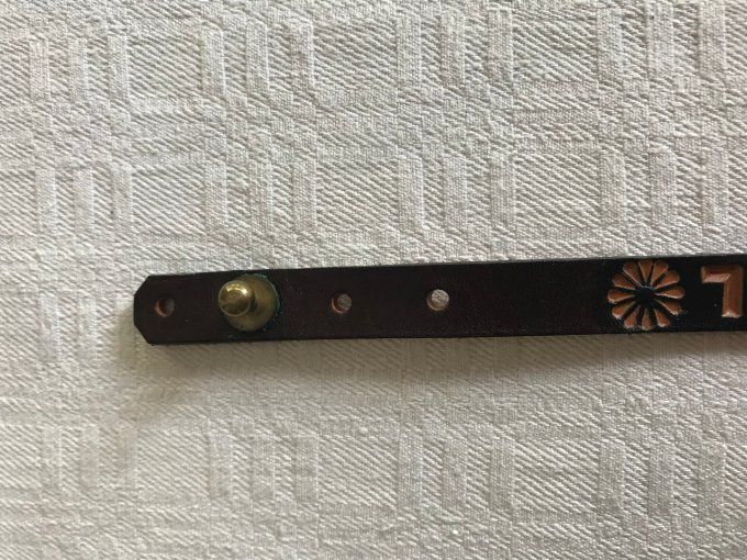 Bracelet cuir vintage, gravé avec le prénom Chantal