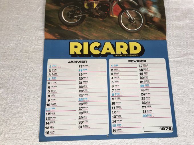 Calendrier Publicitaire Ricard 1976, Sports automobile, Circuit Paul Ricard