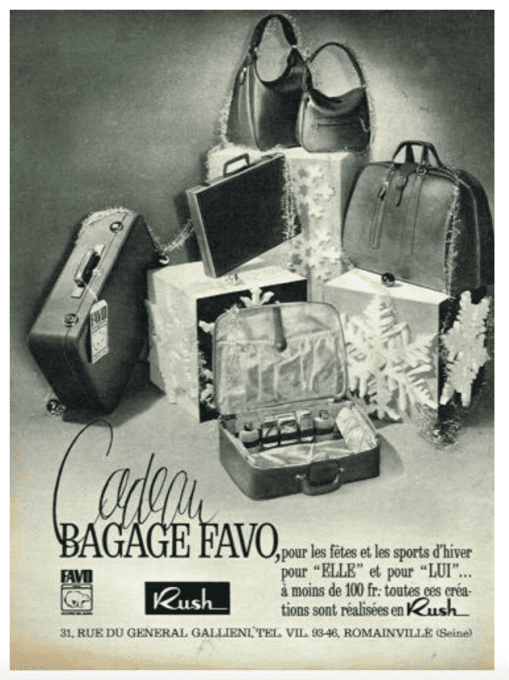 Petite valise souple en simili cuir de la marque FAVO, vintage