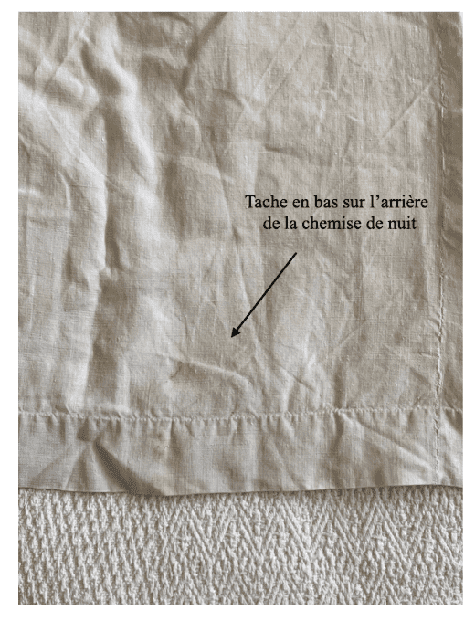 Ancienne chemise de nuit en métis, broderie festonnée, initiales FT, confort naturel, charme vintage