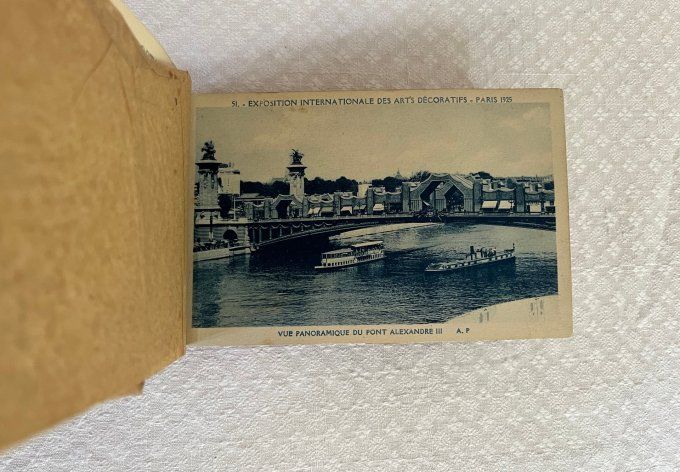 Carnet de 16 cartes postales, Album souvenir, Exposition des arts décoratifs, Paris 1925