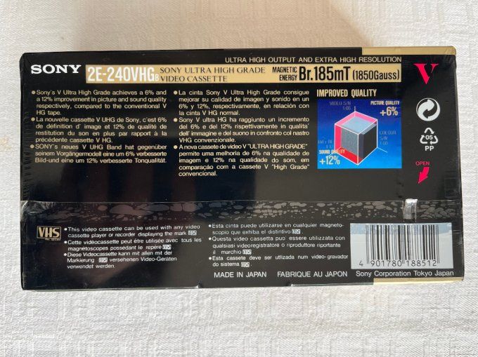 Cassettes vidéo VHS vintage, neuves sous cello, nombreuses durées aux choix