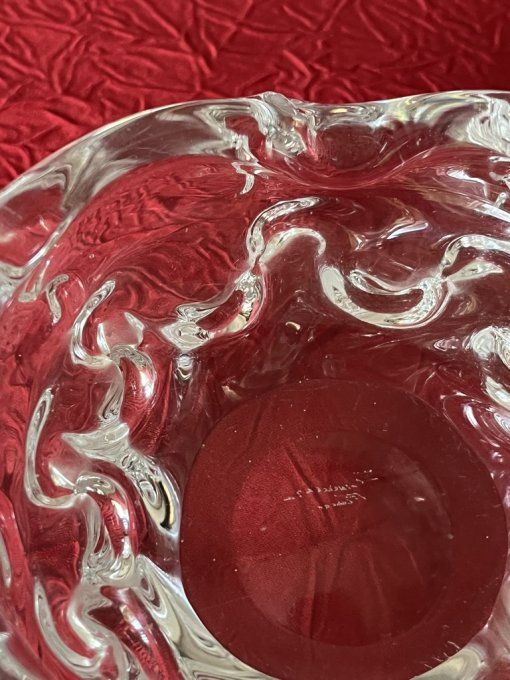 Cendrier / vide-poches en cristal, France, années 60–70, attribué à Schneider